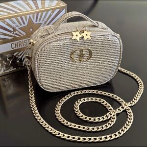 DIOR *2025 Limited Edition* Gold Woven Upcycled Pouch + Crossbody Chain/Box